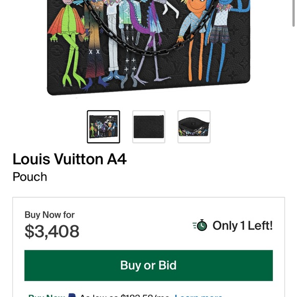 LOUIS VUITTON Virgil Abloh Monogram Taurillon Zoom With Friends A4 Pouch Clutch - Picture 6 of 10